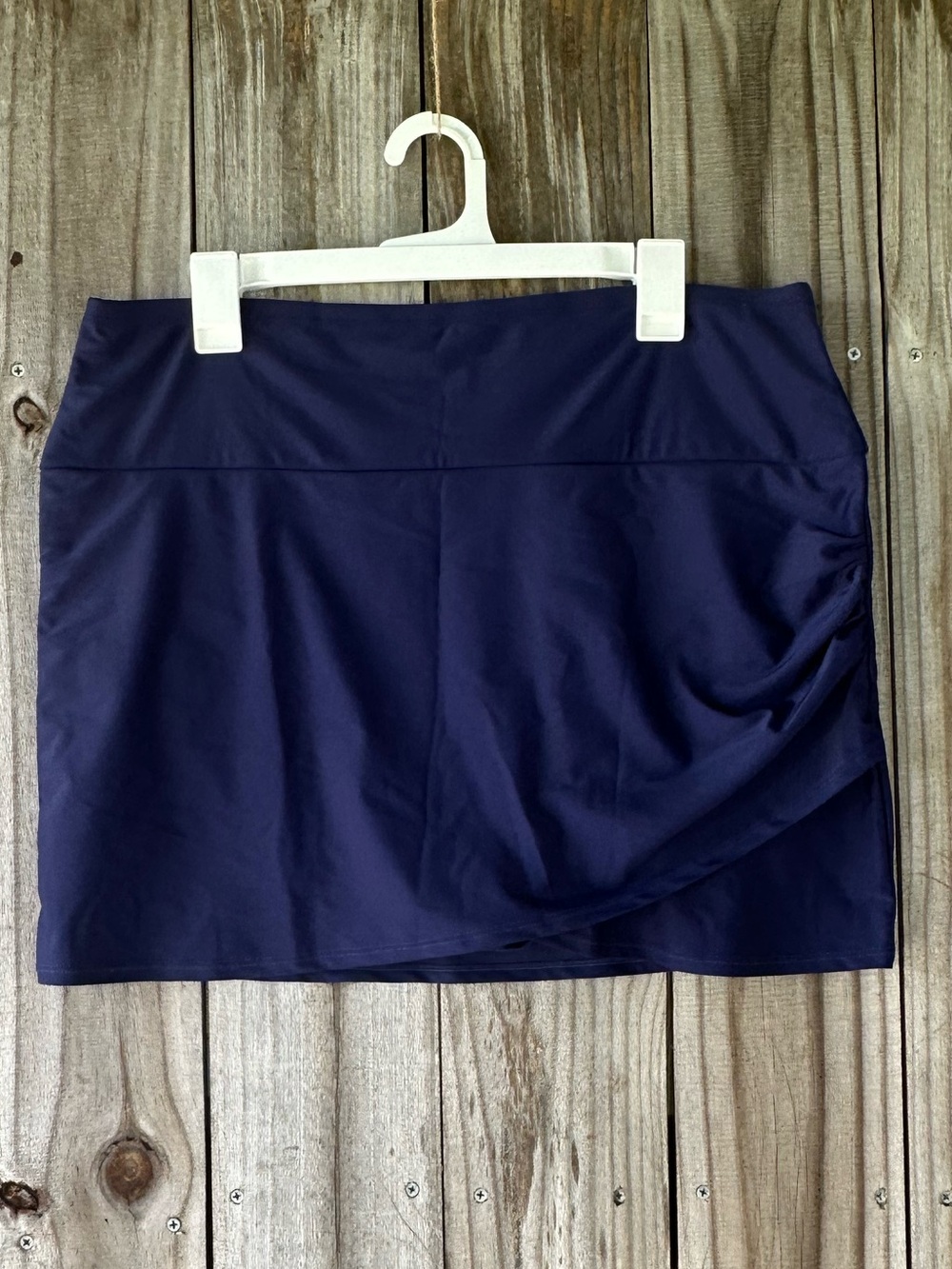 Navy Blue Swim Skirt Women’s Plus Size 3XL Petal Hem Summer Beach Vacation